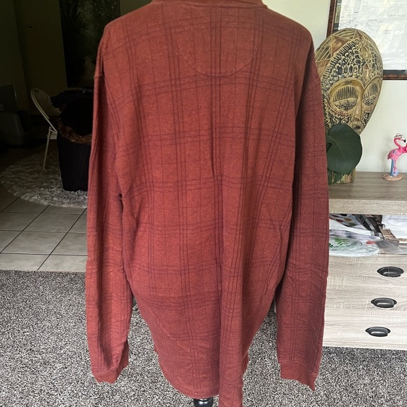 Van Heusen Men's Brick Red Plaid Shirt - Picture 4 of 7